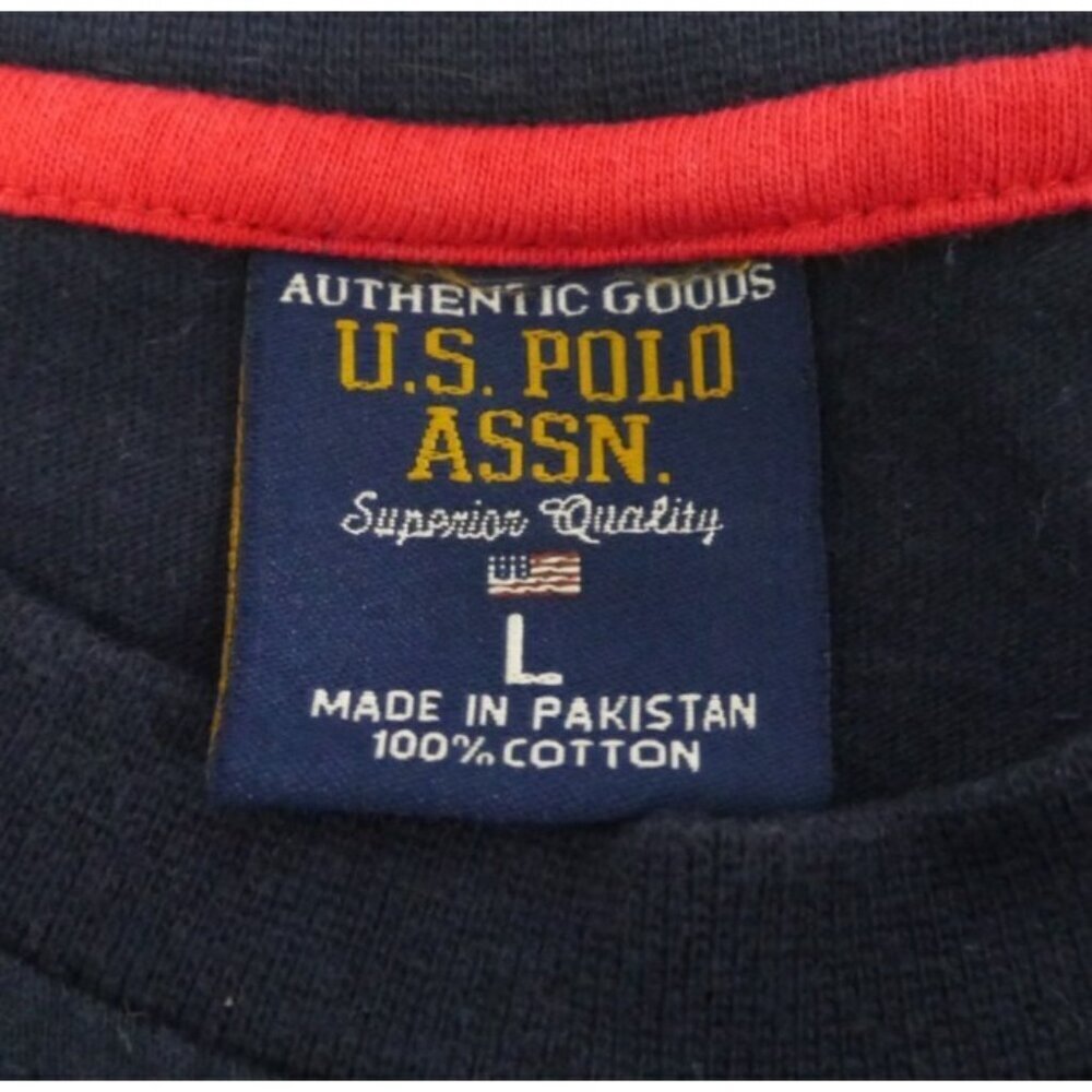 U.S. POLO ASSN dark blue 100% heavier weight cotton T Shirt men's size L - Picture 4 of 5